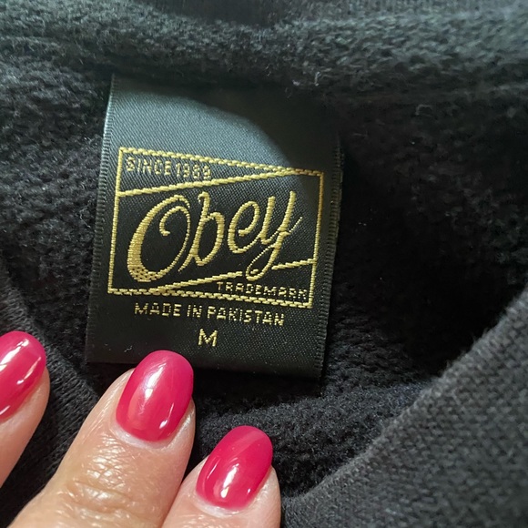 Obey Pullover Fleece Sweatshirt, M - Picture 3 of 3